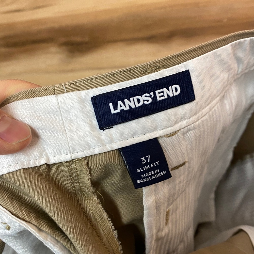 Lands' End Slim Fit Khaki Chinos in Tan